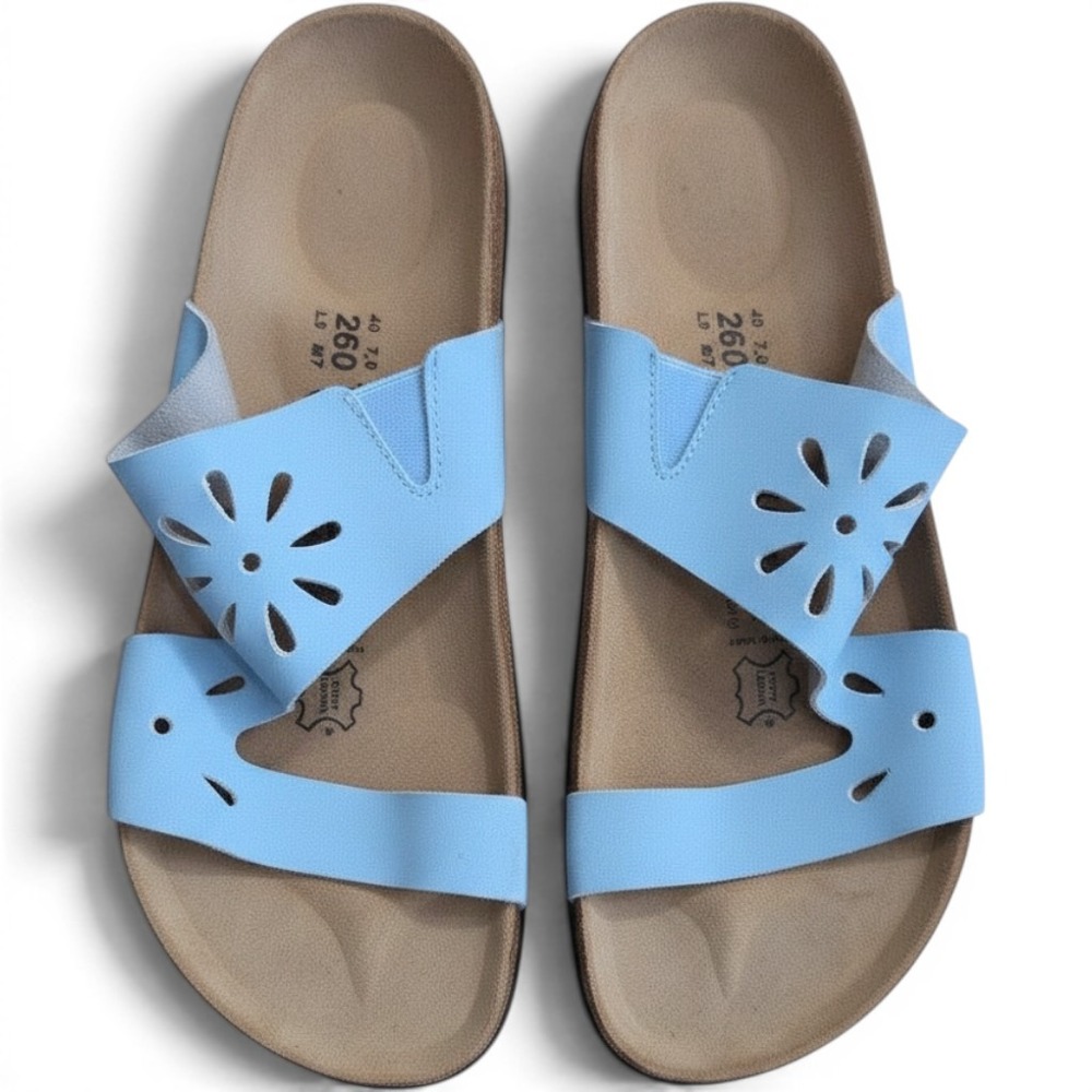 Birkenstock Betula Floral Flower Cut Out Leather Footbed 9 Comfort Boho Garden